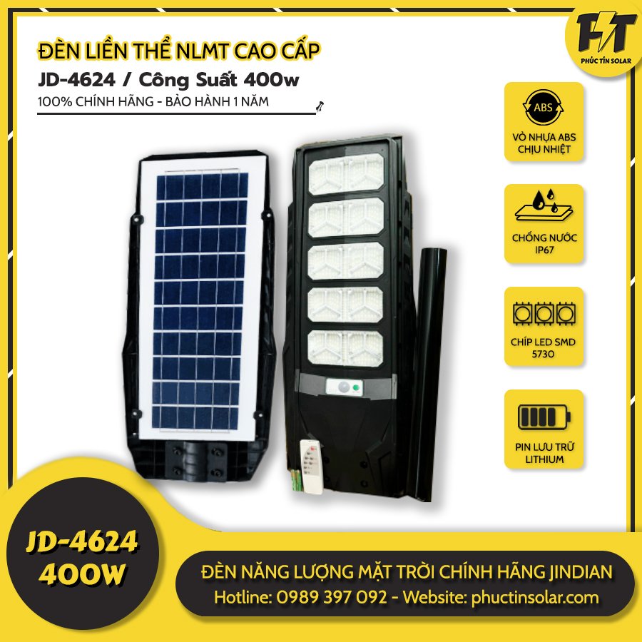 Đèn đường năng lượng mặt trời 500w JD-5648